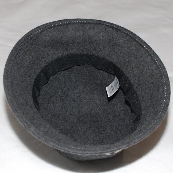 Womens 100% Wool Charcoal Gray Heather Cloche Hat Silver Accent EUC One Size - Picture 3 of 4